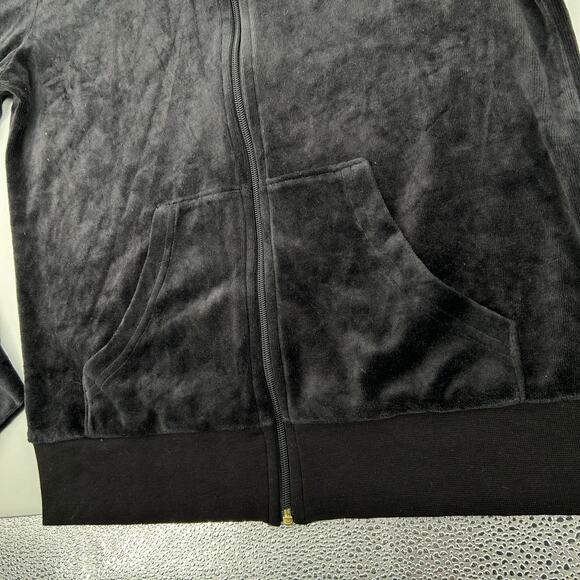 VTG y2k women's Juicy Couture velour track jacket sweatshirt w/ iconic‎ J Zipper - Picture 4 of 6